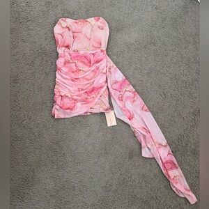 Shein Pink Strapless Dress